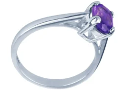 Sterling Silver Ring Mount Single Stone Oval Hallmarked Stone Size 8x6mm Size N