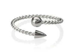 Sterling Silver Rope Design Adjustable Ring