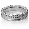 Sterling Silver Rope Design Three Stacking Rings, Size O