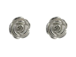 Sterling Silver Rose Stud Earrings