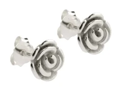 Sterling Silver Rose Stud Earrings