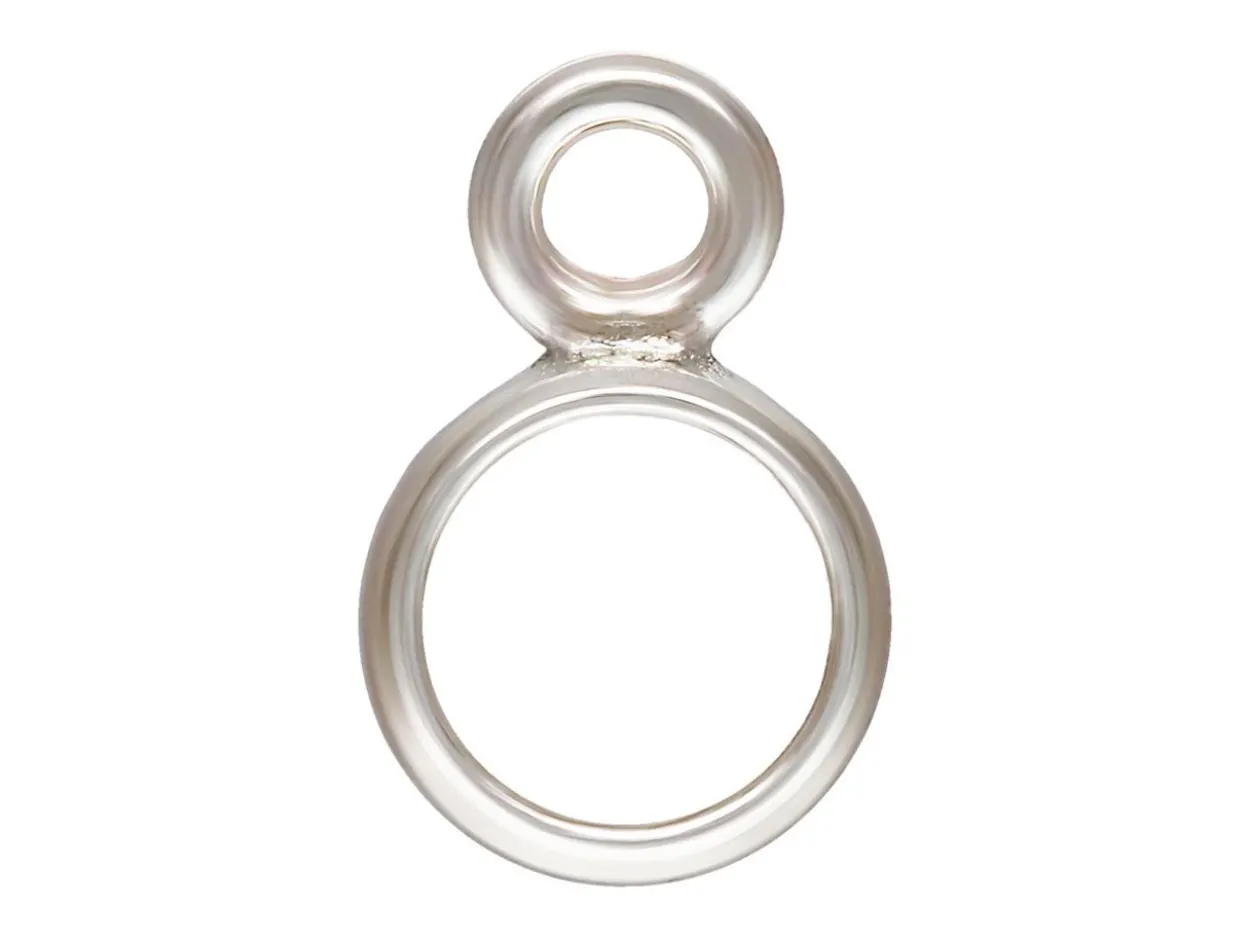 Sterling Silver Round Bezel Setting Drop, 3mm