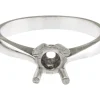 Sterling Silver Round 4 Claw Bezel Ring Mount Hallmarked 4.0mm 0.25pt Size M