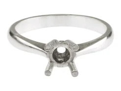 Sterling Silver Round 4 Claw Bezel Ring Mount Hallmarked 4.0mm 0.25pt Size M