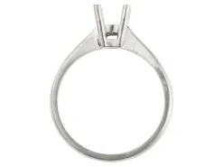 Sterling Silver Round 4 Claw Bezel Ring Mount Hallmarked 4.0mm 0.25pt Size M