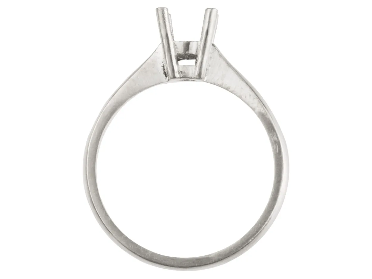 Sterling Silver Round 4 Claw Bezel Ring Mount Hallmarked 5.0mm 0.50pt Size M