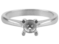 Sterling Silver Round 4 Claw Double Bezel Ring Hallmarked 4.5mm 33pt Size N