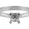 Sterling Silver Round 4 Claw Double Bezel Ring Hallmarked 5.0mm 50pt Size M
