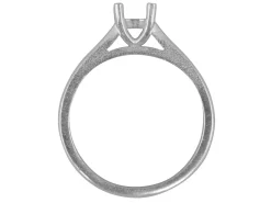 Sterling Silver Round 4 Claw Double Bezel Ring Hallmarked 5.0mm 50pt Size M