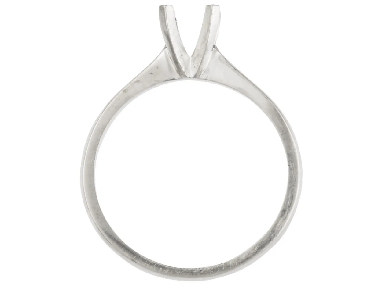 Sterling Silver Round 4 Claw Ring Mount 6.0mm Hallmarked 0.75pt Size M