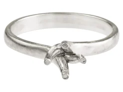 Sterling Silver Round 4 Claw Twist Ring Mount Hallmarked 5.0mm 0.50pt Size M