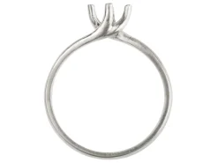 Sterling Silver Round 4 Claw Twist Ring Mount Hallmarked 5.0mm 0.50pt Size M