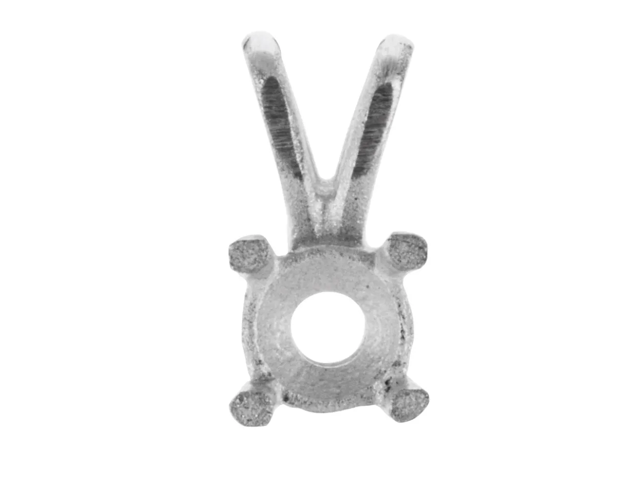 Sterling Silver Round Double Gallery 4 Claw Pendant Round 33pt