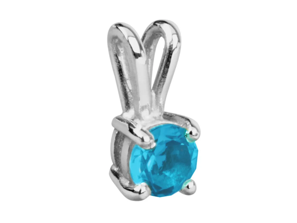 Sterling Silver Round Double Gallery 4 Claw Pendant Round 10pt