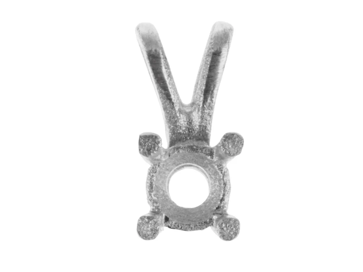 Sterling Silver Round Double Gallery 4 Claw Pendant Round 10pt