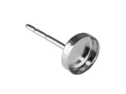 Sterling Silver Round Ear Stud, Pack of 6, 5mm Bezel Set