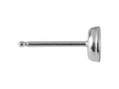 Sterling Silver Round Ear Stud, Pack of 6, 4mm Bezel Set
