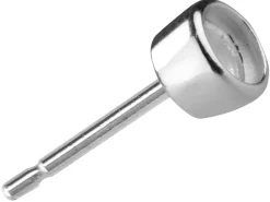 Sterling Silver Round Ear Stud 4mm, Pack of 10, Bezel Set