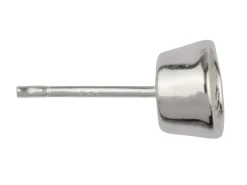 Sterling Silver Round Ear Stud 6mm, Pack of 10, Bezel Set