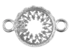 Sterling Silver Round Filigree Bezel Cup 10mm Double Loop