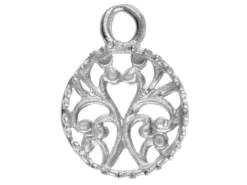 Sterling Silver Round Filigree Bezel Cup 10mm