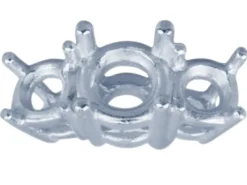 Sterling Silver Round Grad 3 Stone Setting 1.00ct 4.0/5.0/4.0