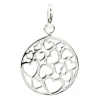 Sterling Silver Round Hearts Pendant