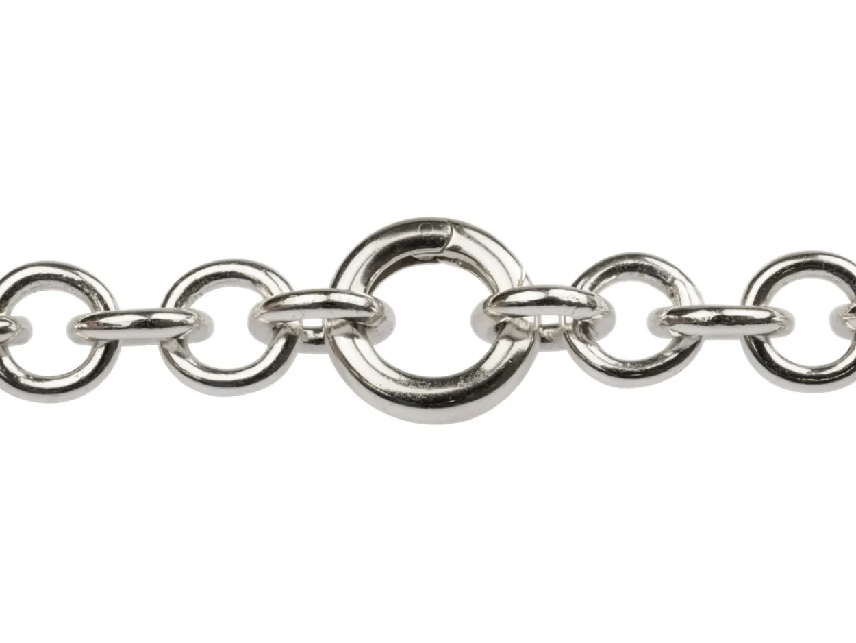 Sterling Silver Round Heavyset Spring Gate Clasp 15 X 3mm