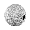 Sterling Silver Round 8mm 2 Hole Bead Frosted