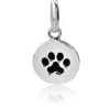 Sterling Silver Round Paw Print Pendant