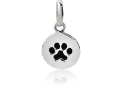 Sterling Silver Round Paw Print Pendant