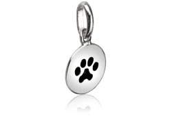 Sterling Silver Round Paw Print Pendant