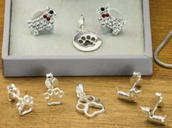 Sterling Silver Round Paw Print Pendant