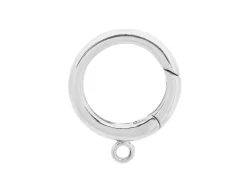 Sterling Silver Round Spring Gate Clasp With Ring 10mm, Lightweight