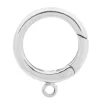 Sterling Silver Round Spring Gate Clasp With Ring 14mm, Lightweight