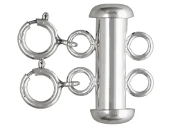 Sterling Silver 2 Row Bolt Ring Tube Clasp 16x4mm