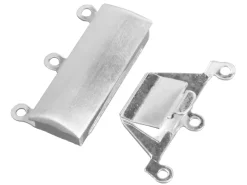 Sterling Silver 3 Row Box Clasp 23x16mm Matt Finish