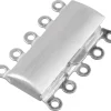 Sterling Silver 5 Row Box Clasp 23x16mm Matt Finish