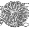 Sterling Silver 3 Row Round Fancy Clasp, 12mm