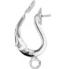 Sterling Silver S Ear Clip Pair 5mm Cup And Ring, Takes 6-8mm Bead Or Pearl