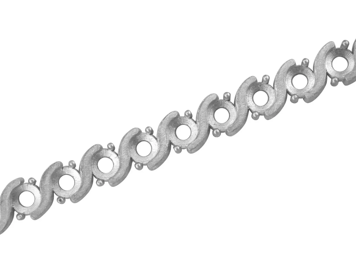 Sterling Silver Setting Strip, 'S' Shape 4mm X 11