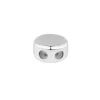 Sterling Silver Silicone Stopper Round 6mm 2 Hole Bead