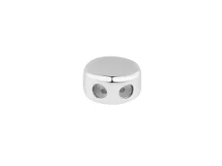 Sterling Silver Silicone Stopper Round 6mm 2 Hole Bead