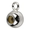 Sterling Silver Silicone Stopper Round 6mm Bead With Ring