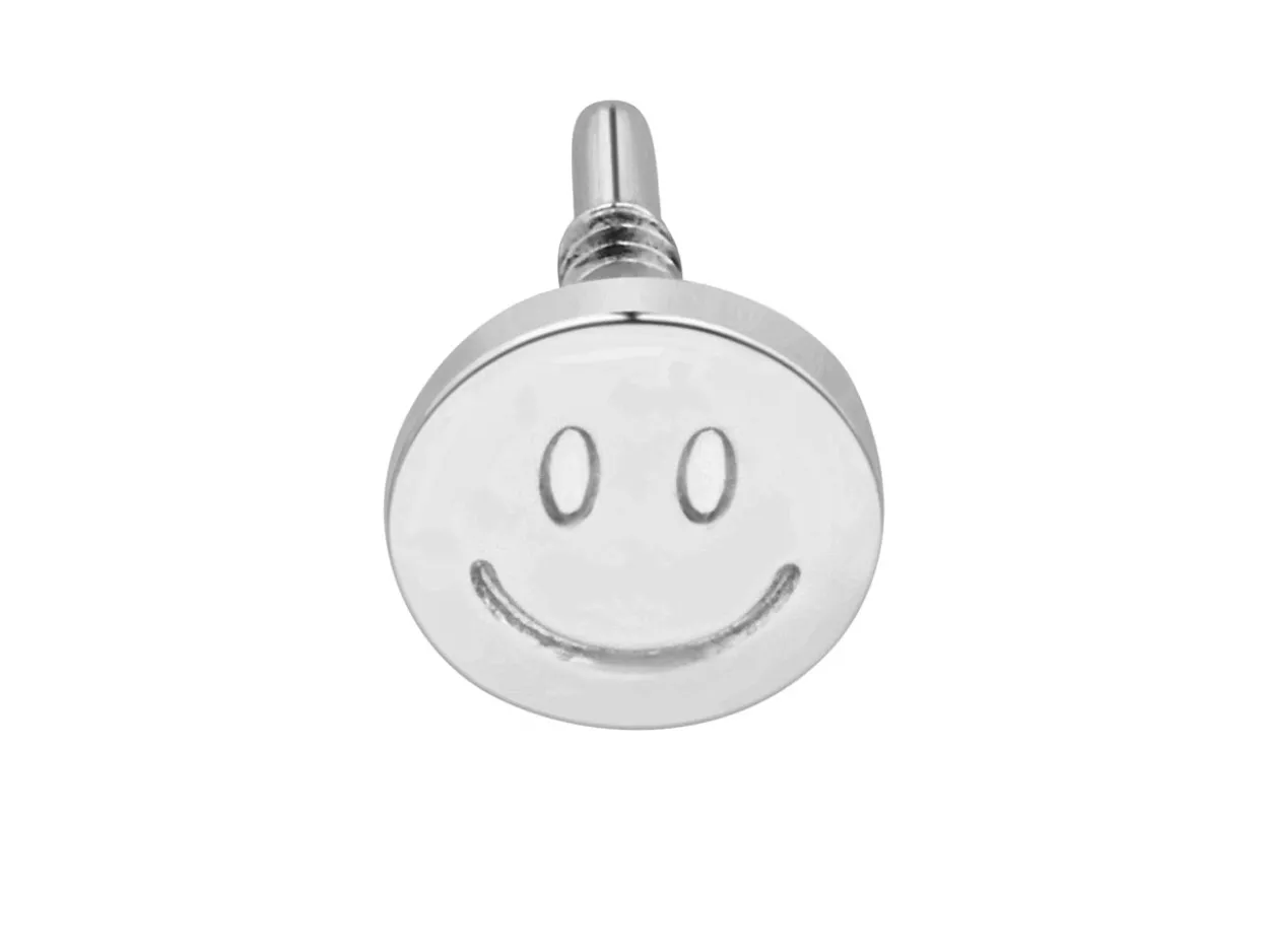 Sterling Silver Smiley Face Labret Post 3mm