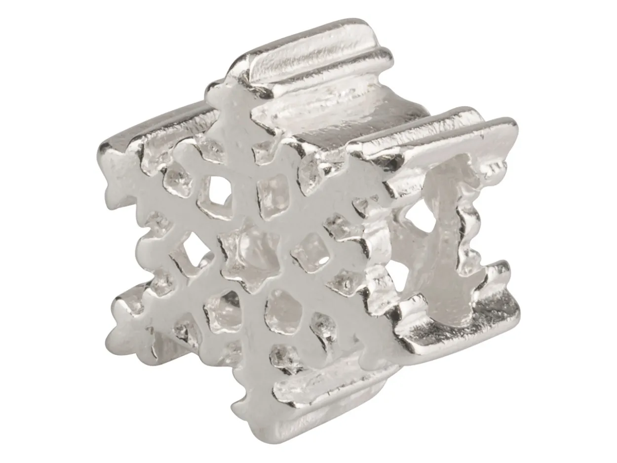 Sterling Silver Snowflake Charm Bead