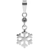 Sterling Silver Snowflake Design Drop Pendant Set With Cubic Zirconia