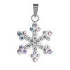 Sterling Silver Snowflake With Crystal Pendant