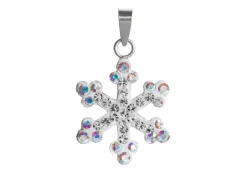 Sterling Silver Snowflake With Crystal Pendant
