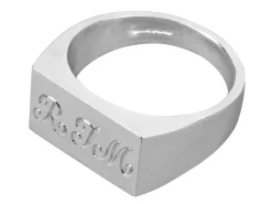 Sterling Silver Solid Signet Ring Hallmarked Approx 7.5mm Square Head Finger Size N